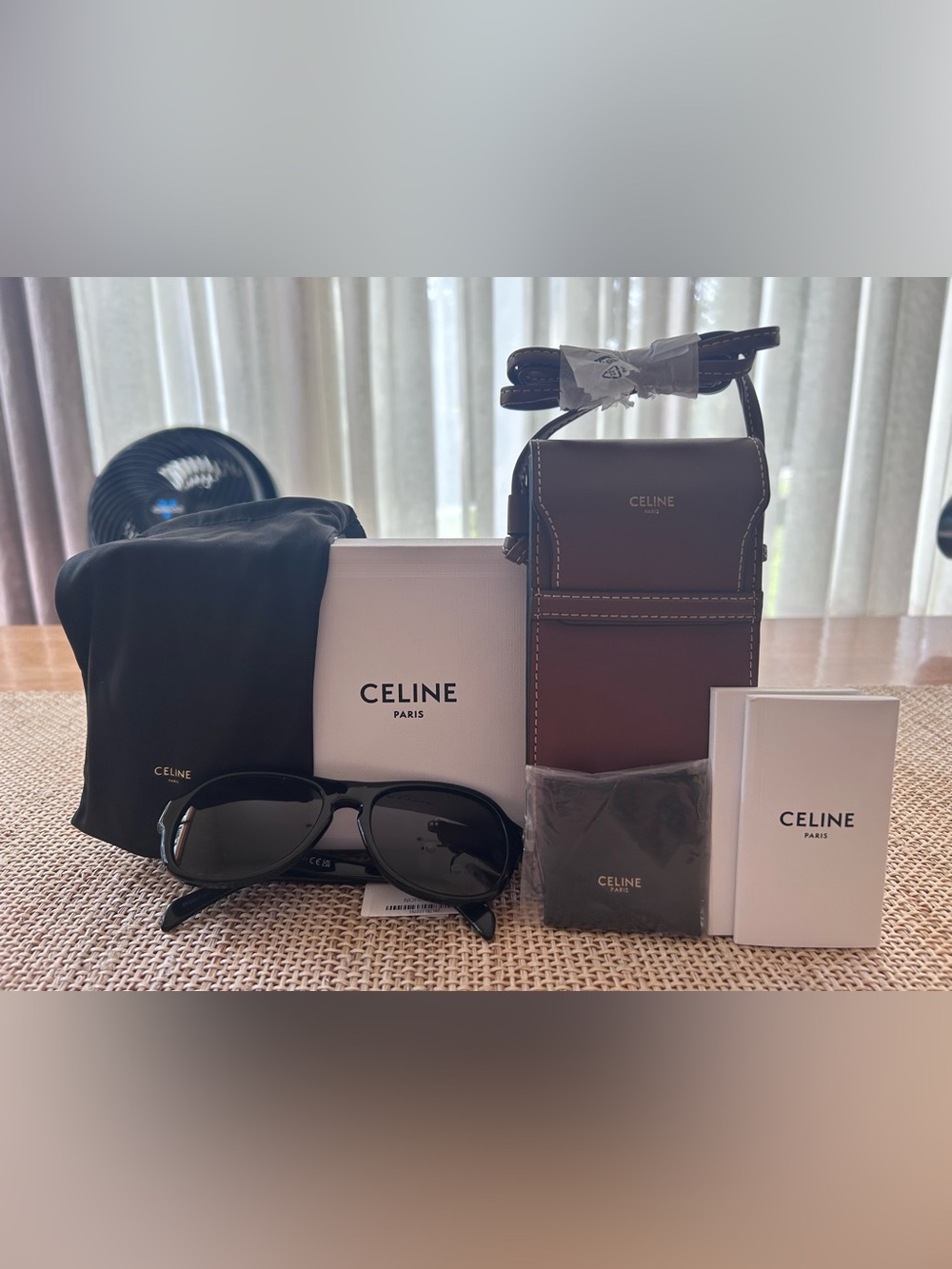 NWT Celine Bold 3 Dots Black 56mm Pilot Sunglasses Plus Accessories. - Picture 2 of 12